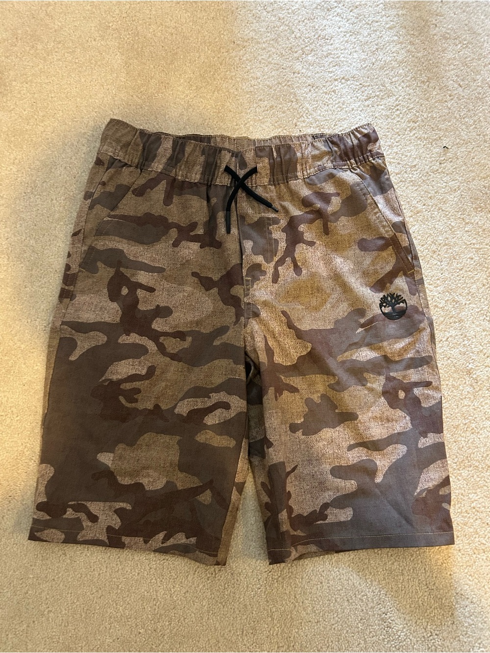 Timberland Kids Brown Camo Drawstring Athletic Shorts